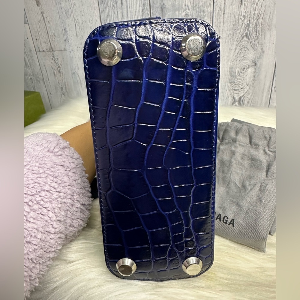 BALENCIAGA ville xxs crocodile -embossed leather in navy - Picture 9 of 15